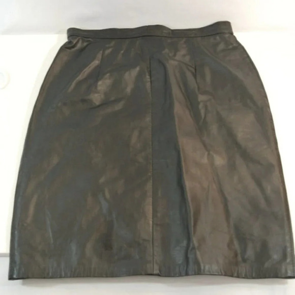 Cosa Nova Black Leather Pencil Skirt Vintage - Picture 6 of 8